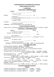 ANNOTAZIONI SULLA GRAMMATICA ITALIANA