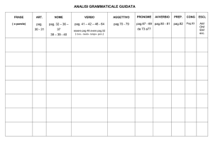 Tabella per l`analisi grammaticale