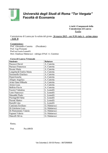 Commissione di Laurea per la seduta del giorno 26 marzo 2015