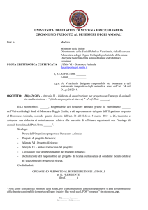 Prot. n. Modena ………. Ministero della Salute Dipartimento della