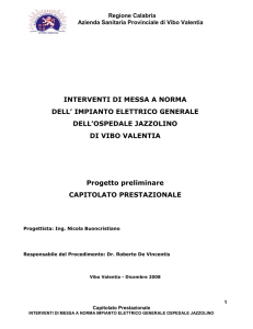 capitolato prestazionale - Azienda Sanitaria Provinciale di Vibo