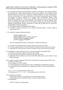 1) Si vogliono gestire le prenotazioni alberghiere di una statione