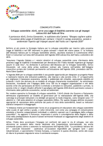 Il comunicato stampa - Alleanza Italiana per lo Sviluppo Sostenibile