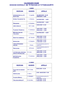 CALENDARIO ISSR esami sesssione invernale