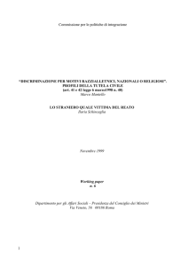 Discriminazione per motivi razziali, etnici, nazionali o