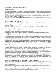 MECCANICA STATISTICA CLASSICA