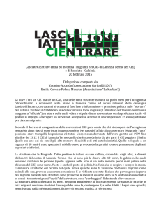 Report LasciateCIEntrare - CAS Lamezia e Feroleto