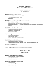 Sociologia - Liceo Classico "Dante Alighieri"