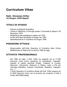 Curriculum Vitae - Studio Oculistico Orfeo