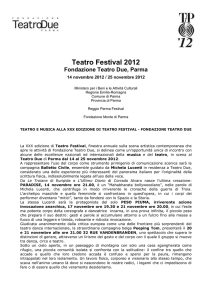 Comunicato stampa Teatro Festival