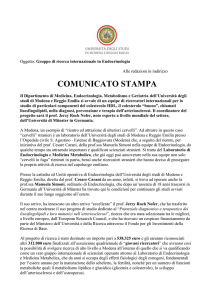 Notizie per il comunicato stampa - Università di Modena e Reggio