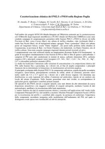 Caratterizzazione chimica del PM2.5 e PM 10 nella Regione Puglia