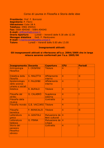 20 CFU Storia della filosofia