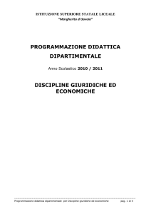 Programmazione didattica dipartimentale per Discipline giuridiche
