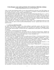 La comunicazione della fede attraverso i riti