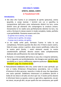 1 CHE COSA è L`UOMO: SPIRITO, ANIMA, CORPO (1 Tessalonicesi