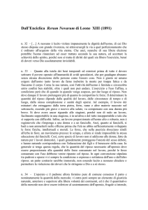 Dall`Enciclica Rerum Novarum di Leone XIII (1891)