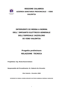 relazione tecnica - Azienda Sanitaria Provinciale di Vibo Valentia