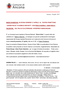 UFFICIO STAMPA Comune di Ancona largo XXIV Maggio, 1 Ancona