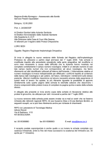 Regione Emilia Romagna – Assessorato alla Sanità - AIOP