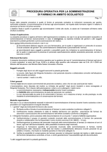 procedura per somministrazione farmaci agli alunni