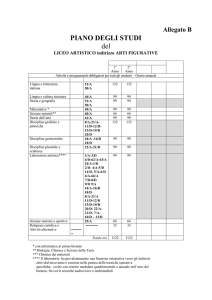 I due quadri orario che seguono propongono una