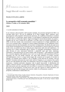 28. Paolo Sylos Labini, Le prospettive dell`economia mondiale
