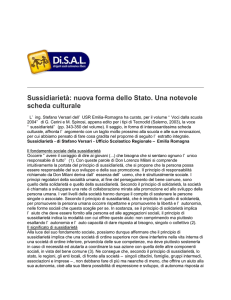 Sussidiarietà: nuova forma dello Stato. Una notevole