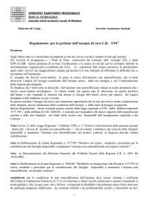 Nuovo regolamento assegno cura CARPI 2005