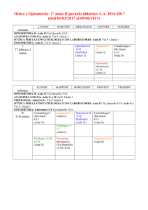 Ottica e Optometria: 1° anno II periodo didattico A