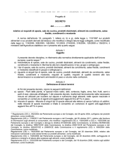 Classificazione di prodotti disidratati, alimenti da condimento, salse