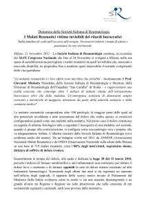Denuncia malati reumatici - Società Italiana di Reumatologia.
