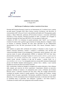 Comunicato stampa INFN - Università degli studi di Genova