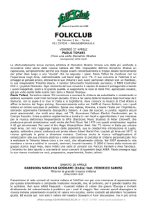 FOLKCLUB Via Perrone 3 bis – Torino 011 537636 – folkclub
