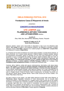 COMUNICATO STAMPA - Emilia Romagna Festival