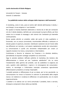 Lectio doctoralis di Giulio Malgara ( 47 kb)