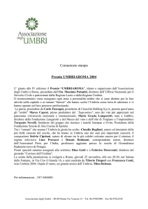 Comunicato stampa “Roma-Umbria 2004”