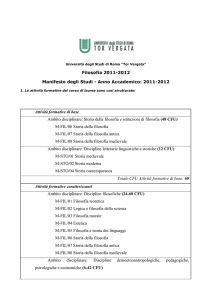 Università degli Studi di Roma "Tor Vergata" Filosofia 2011