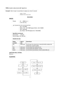 Tipo1. Analisi e descrizione dell` algoritmo Esempio1. Dato in input i