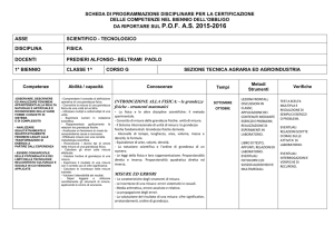 scheda di programmazione disciplinare per la certificazione