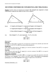 secondo criterio di congruenza dei triangoli.