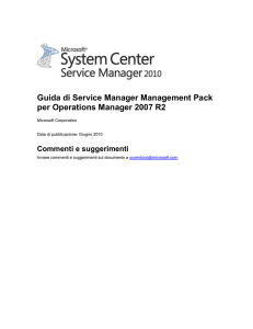 Guida di Service Manager Management Pack per Operations
