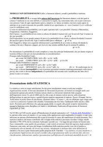 Modelli non deterministici: probabilità e statistica