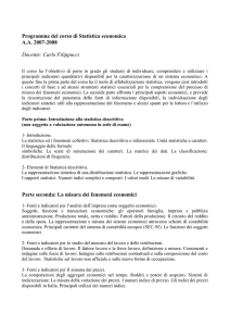 Programma del corso di Statistica economica