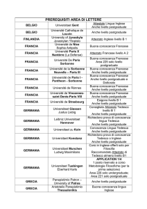 PREREQUISITI AREA DI LETTERE BELGIO Universitaet Gent