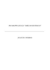 STATUTO PIO GRUPPO “AMICI DI SAN ROCCO”