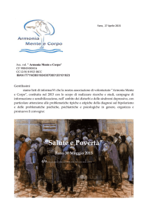 Fano, 27 Aprile 2015 Ass. vol. " Armonia Mente e Corpo" CF