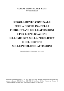 regolamento pubblicita` e affissioni