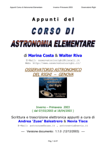 Appunti Corso Astronomia Elementare