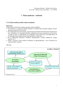 7.1 La fisica moderna nella scuola secondaria